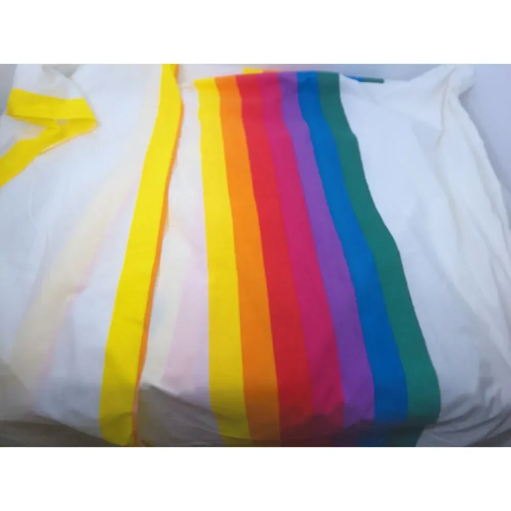 Vintage Wamsutta Rainbow Full Double Flat Sheet Read AS IS